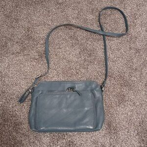 GREAT AMERICAN LEATHERWORKS Blue leather crossbody/purse